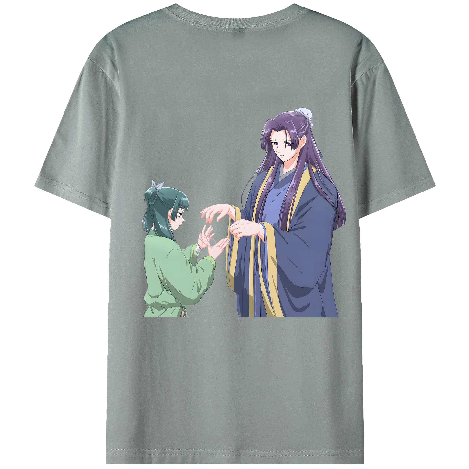 （画像用） 薬屋のひとりごと The Apothecary Diaries 綿100％ メンズ半袖Tシャツ（バックプリント） 通気性